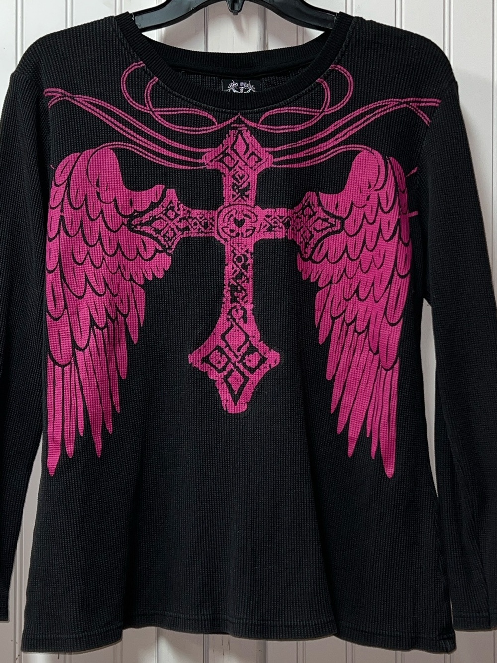Sinful Old Skool Waffle Knit Thermal Shirt 2XL Vintage Affliction Goth Grunge
